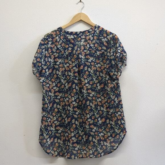 Sara Michelle Vibrant Blue and Orange Blouse with Elegant Design size XL - Picture 4 of 5